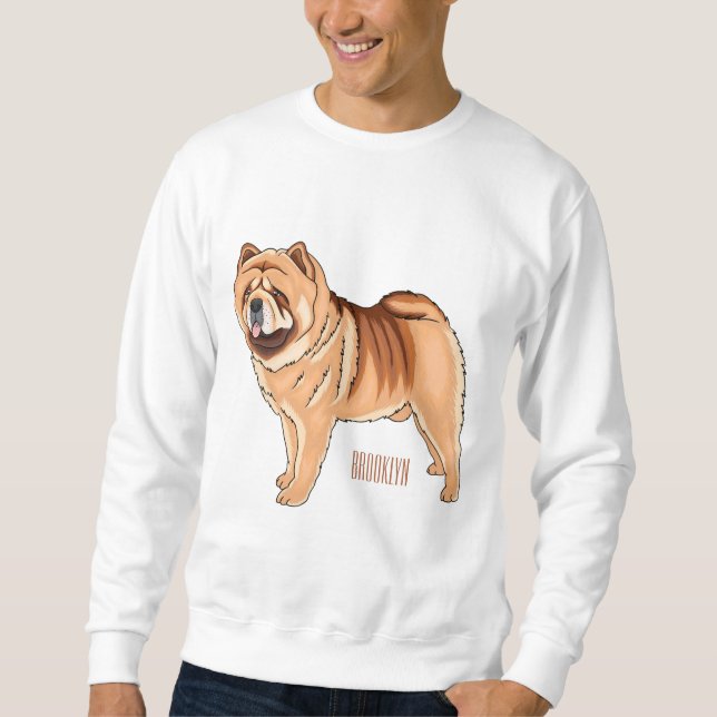Chow Chow dog cartoon illustriert Sweatshirt (Vorderseite)