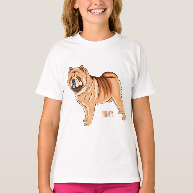 Chow Chow dog cartoon illustriert T-Shirt (Vorderseite)