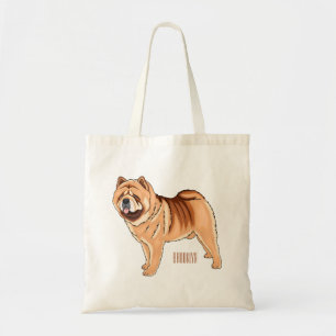 Chow Chow dog cartoon illustriert Tragetasche