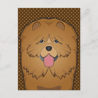 Chow Chow Dog Cartoon Paws Postkarte