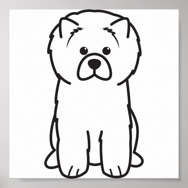 Chow Chow Dog Cartoon Poster (Vorne)