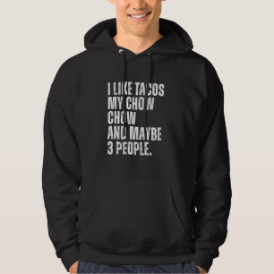 Chow Chow Dog Eigentümer Tacos Lover Vintager Hund Hoodie