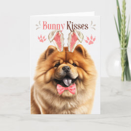 Chow Chow Dog in Bunny Ears für Ostern Feiertagskarte