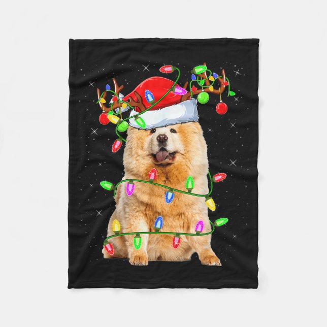 Chow Chow Dog Lover Xmas Lighting Santa Chow Chow  Fleecedecke (Vorderseite)