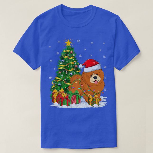 Chow Chow Dog Lover Xmas Tree Santa Chow T-Shirt (Design vorne)