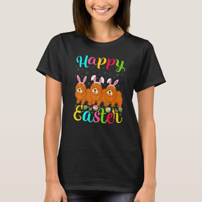 Chow Chow Dog Ostereier Bunny Chow Happy Eu T-Shirt (Vorderseite)