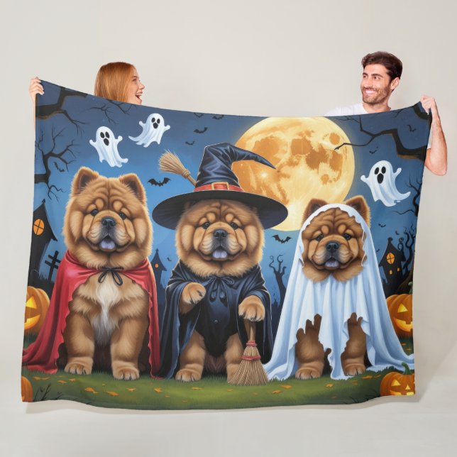 Chow Chow Dog Pumpkin Halloween Funny Fleecedecke (Beispiel)