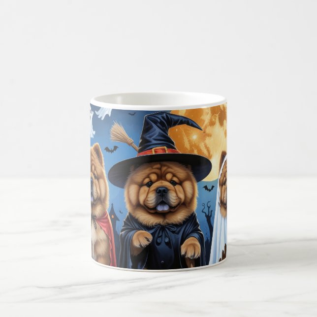 Chow Chow Dog Pumpkin Halloween Funny Kaffeetasse (Mittel)