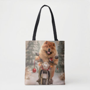 Chow Chow Dog Reiten Motorrad Weihnachten