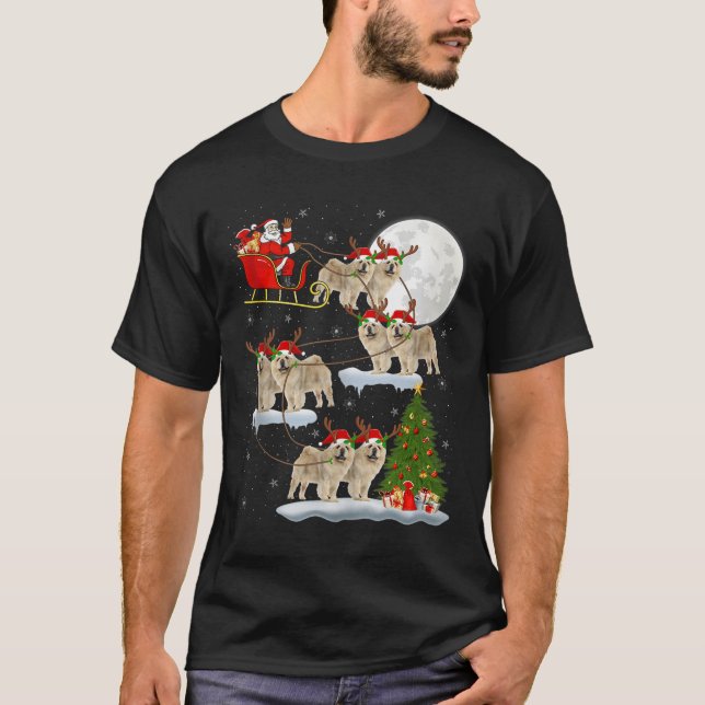 Chow Chow Dog Santa Sleigh Flying Funny Magical Ch T-Shirt (Vorderseite)