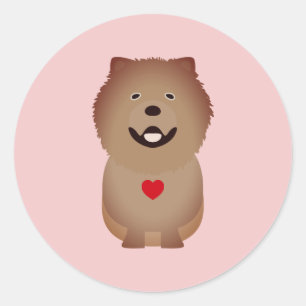 Chow Chow Dog Valentine, Valentinstag Runder Aufkleber