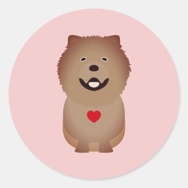 Chow Chow Dog Valentine, Valentinstag Runder Aufkleber (Vorderseite)