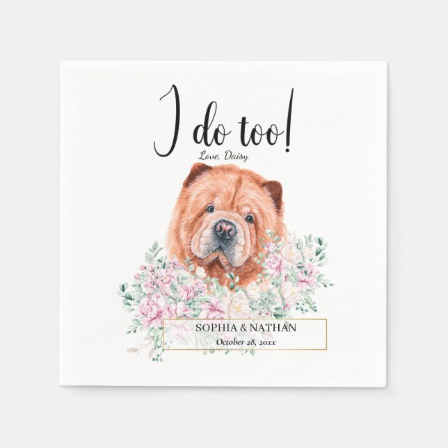 Chow Chow Dog Wedding Cocktail Napkins Serviette (Vorderseite)