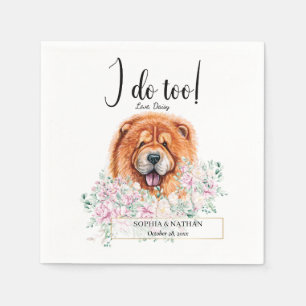 Chow Chow Dog Wedding Cocktail Napkins Serviette