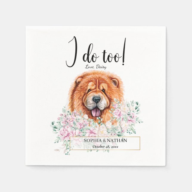 Chow Chow Dog Wedding Cocktail Napkins Serviette (Vorderseite)