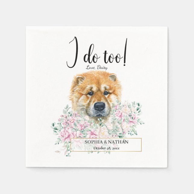 Chow Chow Dog Wedding Cocktail Napkins Serviette (Vorderseite)