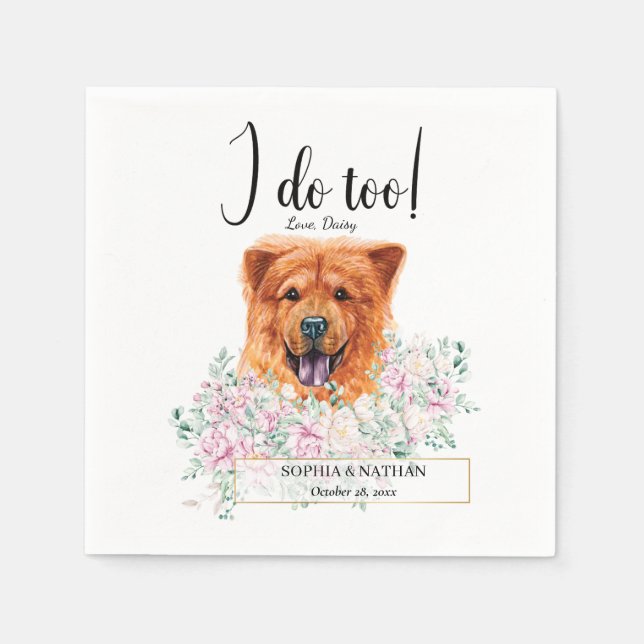 Chow Chow Dog Wedding Cocktail Napkins Serviette (Vorderseite)