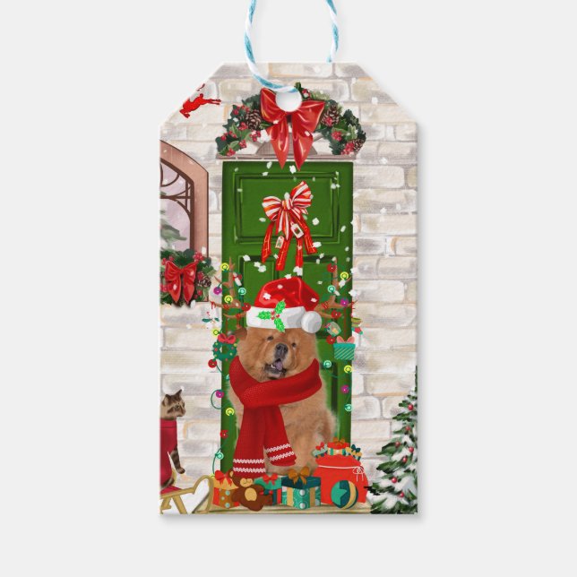 Chow Chow Dog Weihnachten Geschenkanhänger (Vorderseite)