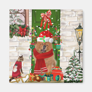 Chow Chow Dog Weihnachten Magnet