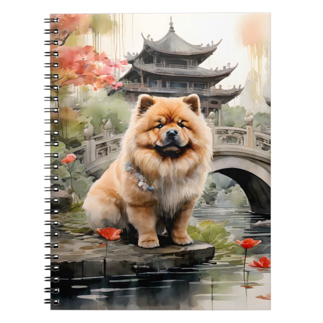 Chow Chow Erforschung eines chinesischen Gartens Notizblock (Vorderseite)