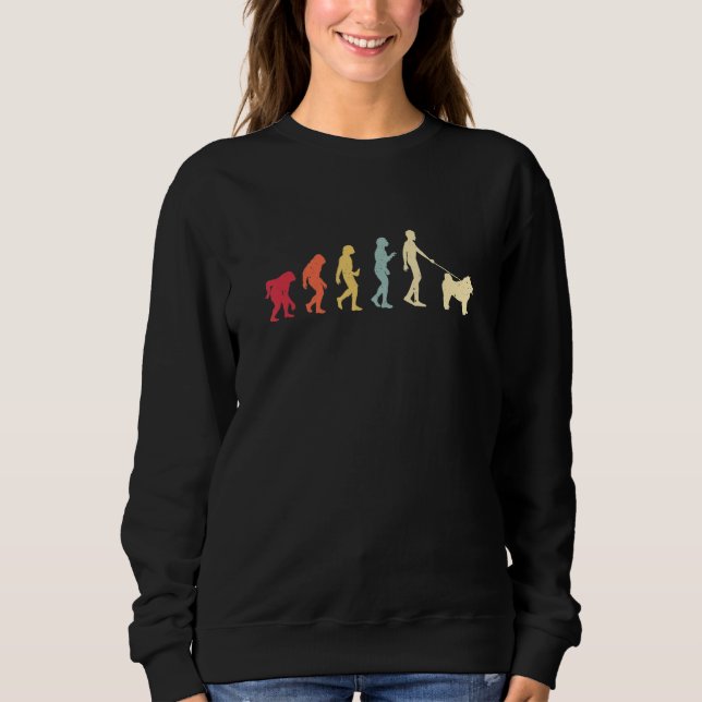 Chow-Chow-Evolution Retro Vintage Sweatshirt (Vorderseite)