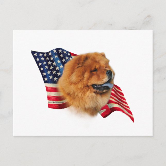 Chow Chow Flag Postkarte (Vorderseite)
