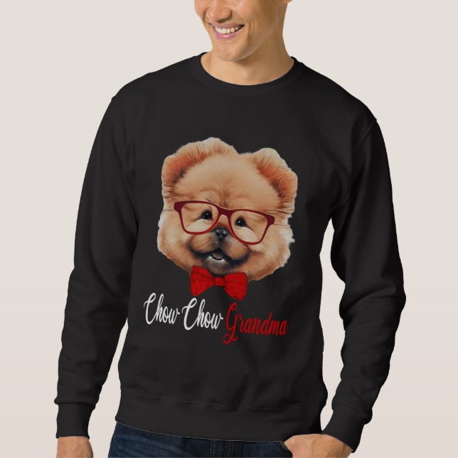 Chow Chow Grandma Headband Glasses Sweatshirt (Vorderseite)