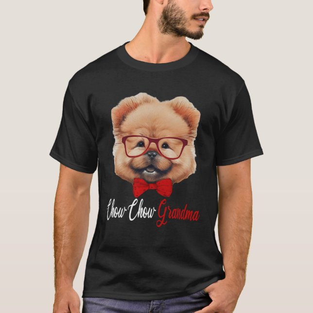 Chow Chow Grandma Headband Glasses T-Shirt (Vorderseite)