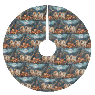 Chow Chow Halloween Gruselig Polyester Weihnachtsbaumdecke
