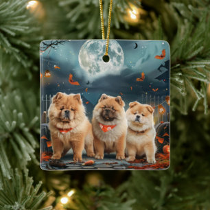 Chow Chow Halloween Spooky Keramikornament