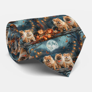 Chow Chow Halloween Spooky Krawatte