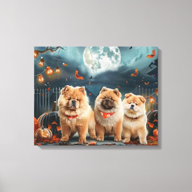 Chow Chow Halloween Spooky Leinwanddruck (Vorderseite)