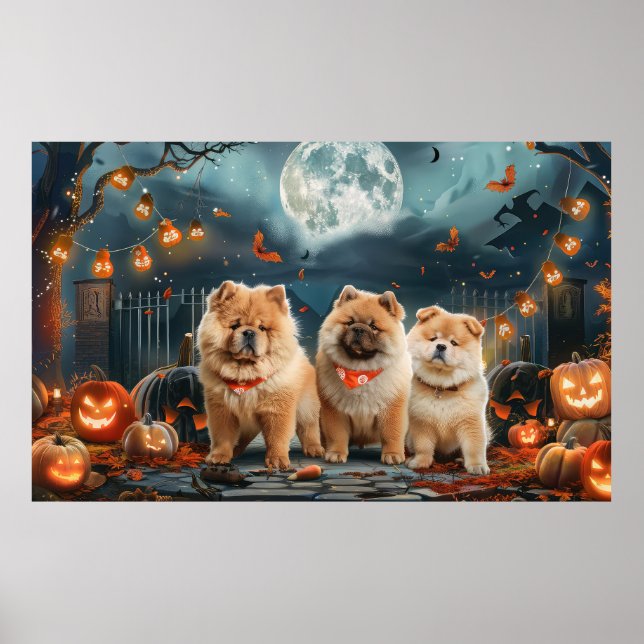 Chow Chow Halloween Spooky Poster (Vorne)