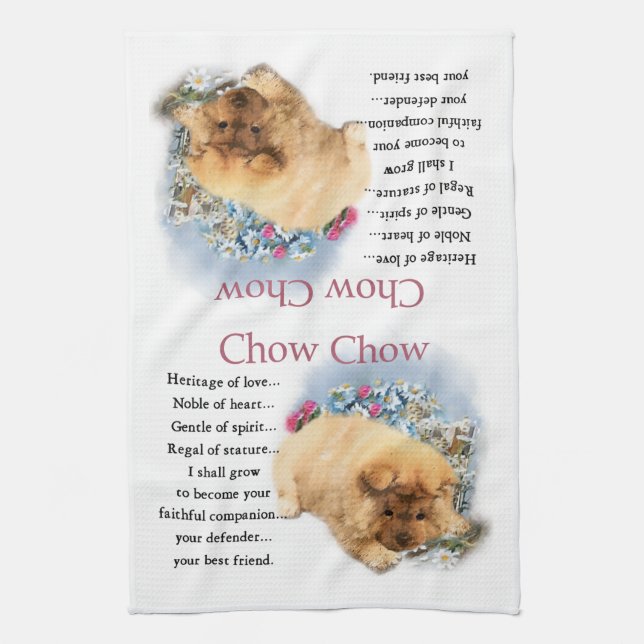 Chow Chow Heritage von Liebe Welpe Küchentuch (Vertikal)