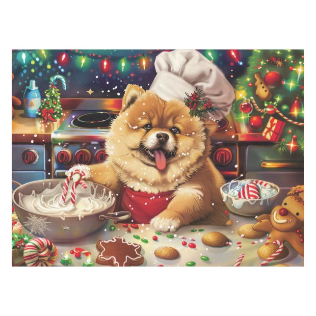 Chow Chow Holiday Baking: Feierliche Weihnachten Tischdecke (Vorderseite (Horizontal))