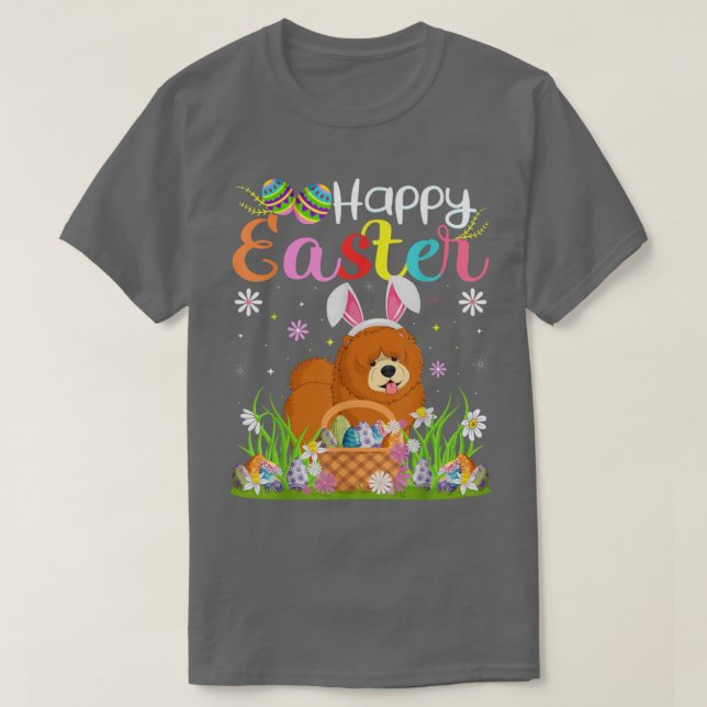 Chow Chow Hund Bunny Egg Jagen Funny Chow Chow Ha T-Shirt (Design vorne)
