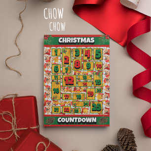 Chow Chow Hund Countdown Weihnachten Adventskalend