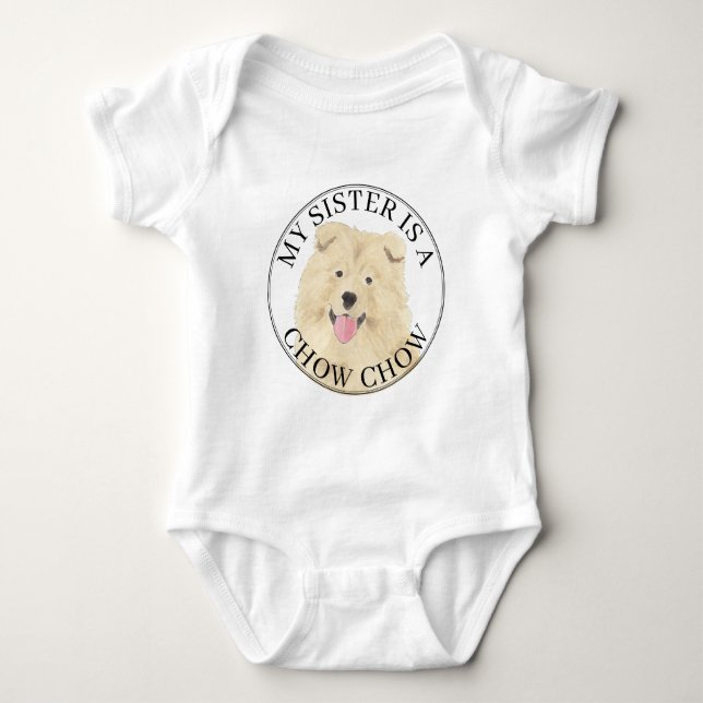 Chow-Chow-Hund große Schwester Baby Strampler (Vorderseite)