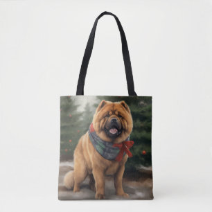 Chow Chow Hund im Schnee Weihnachten