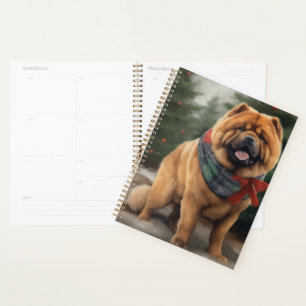 Chow Chow Hund im Schnee Weihnachten Planer
