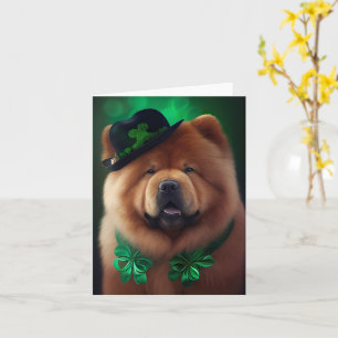 Chow Chow Hund in St. Patrick's Day Dress Karte