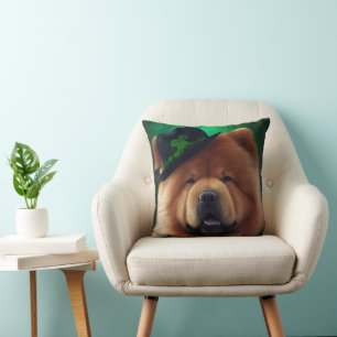 Chow Chow Hund in St. Patrick's Day Dress Kissen