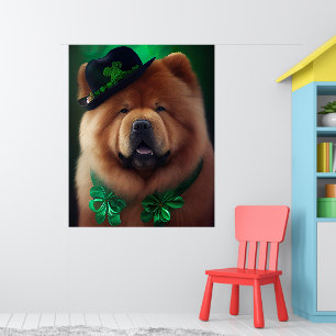 Chow Chow Hund in St. Patrick's Day Dress Poster