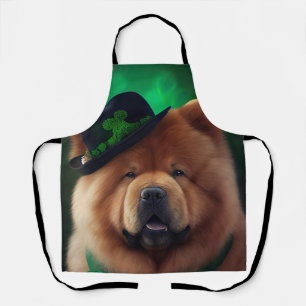 Chow Chow Hund in St. Patrick's Day Dress Schürze