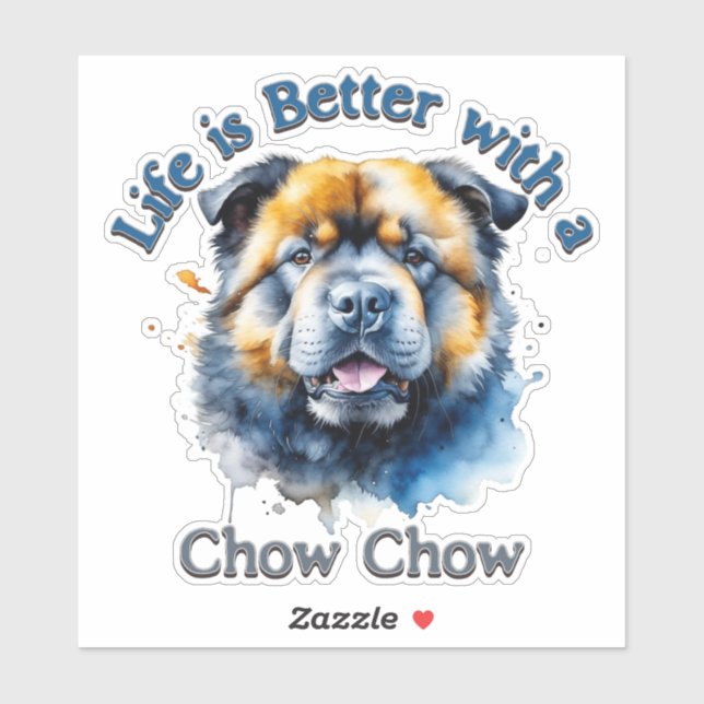 Chow Chow Hund Lover Aufkleber dekor, Hund Mama Hu (Blatt)