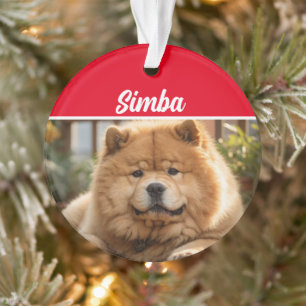 Chow Chow Hund mit Name und Foto Weihnachten Ornament