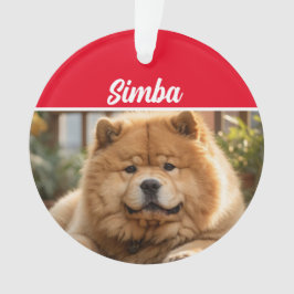 Chow Chow Hund mit Name und Foto Weihnachten Ornament