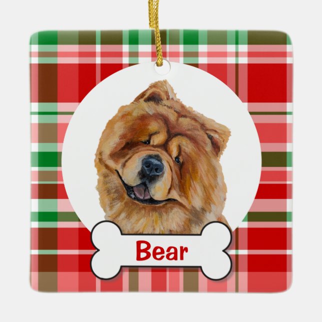 Chow-Chow-Hund-Ornament Keramikornament (Vorderseite)