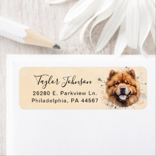 Chow Chow Hund Rücksende-Adressetikett
