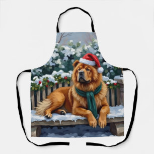 Chow Chow Hund Serene Wintergarten Weihnachtskunst Schürze